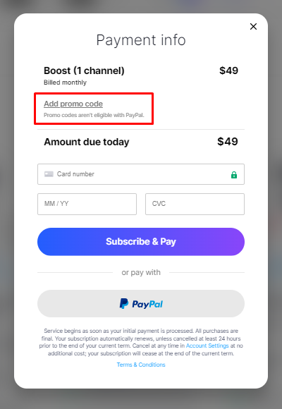VidIQ Payment Info