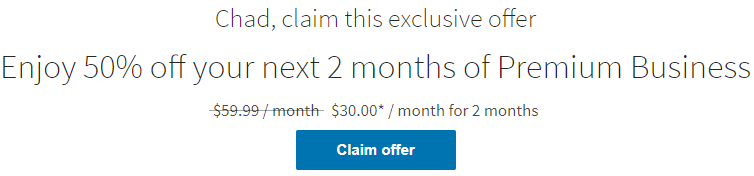 LinkedIn Premium Discount Offer